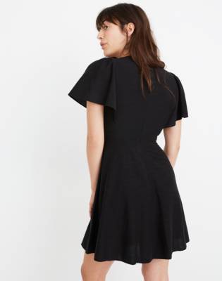 Cape-Sleeve Mini Dress